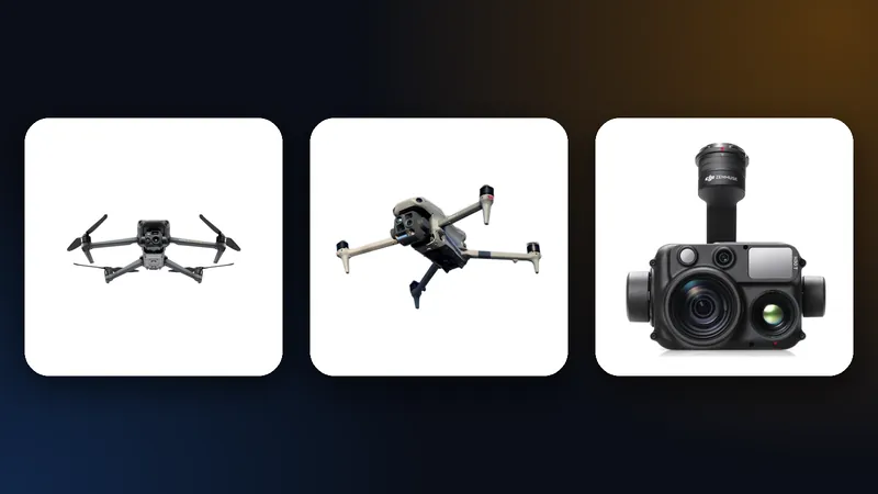 DJI Mavic 3 Thermal, DJI Matrice 4 Thermal and DJI Zenmuse H30T thermal drone equipment