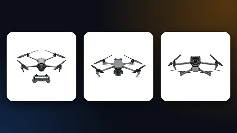 DJI Mavic 4 Pro, DJI Mavic 3 Pro and DJI Mavic 3 Enterprise drones