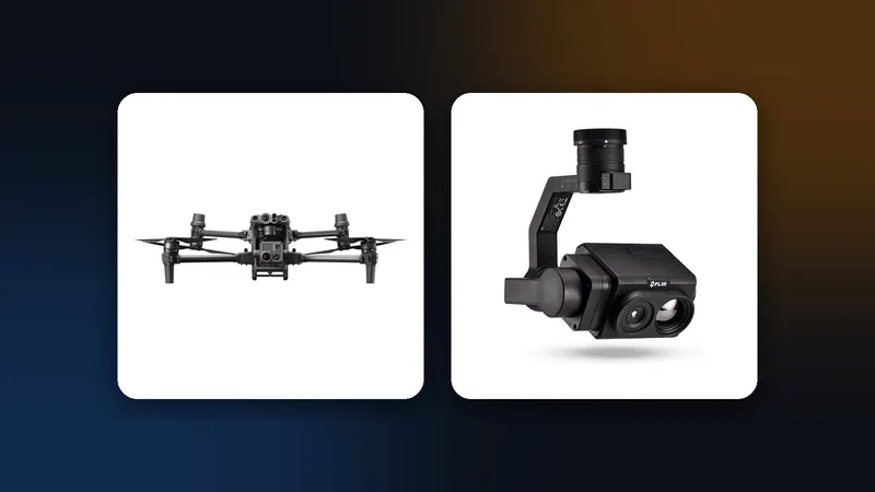 DJI Matrice 30T and FLIR Vue TZ20, products with ingress protection ratings